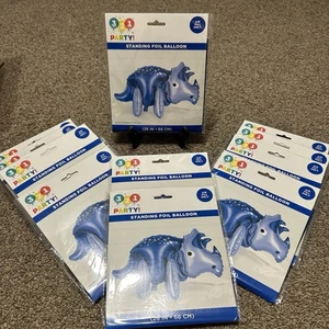 321 Party! 11-Triceratops Standing Foil Balloon Air Fill Only 26 Inches Tall - Picture 1 of 4