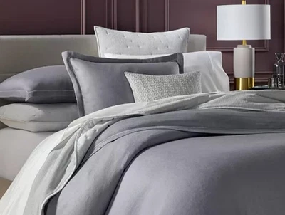 Hotel Collection "Reversible Chenille" 3 Pc Coverlet Set, Queen, Silver, NWOT - Image 1 of 4