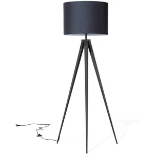 NEW! Black Metal Tripod Director Floor Lamp with Jute Shade - Mid-Century Modern - Picture 1 of 9