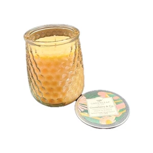 Greenleaf Kerze Stachelbeere Feige Frucht Zitrus strukturiertes Glas 13 Unzen Neu - Bild 1 von 8