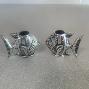 Paar Metall Fisch Kerzenständer Made in Spain - Bild 1 von 6