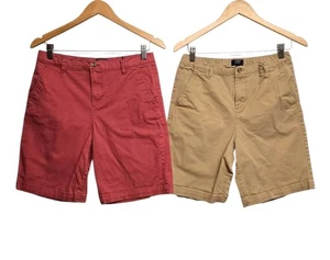 Crown and Ivy Shorts Youth Boys 20 Brick Red Khaki Button Adjustable Waist - Picture 1 of 8
