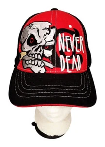 NEVER DEAD Gorra de Motociclista Pirata de San Cristóbal Bordada Zombie Calavera Para Hombre M/L! - Imagen 1 de 7