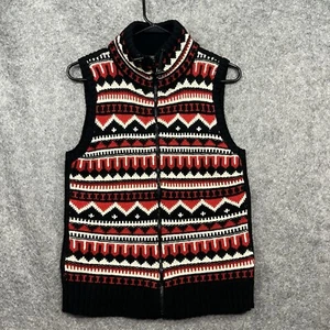 LRL Ralph Lauren Womens Vest Large Lambswool Sweater Aztec Southwestern Knit - Picture 1 of 9