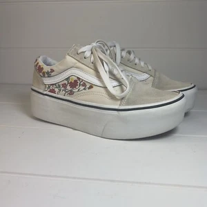 Vans Shoes Womens Size 6 Floral Platform Chunky Shoes Old Skool - Picture 1 of 9