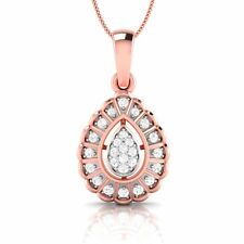 Simulated 0.18cttw White Diamond Engagement Pendant Pear Shape Pendant Locket