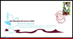2527 MEXICO 2006 WORLD POST DAY, STAMP DAY, DOVE, BIRDS, FDC - Picture 1 of 2
