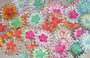 Random mix of 12 HandmadevLayered Flowers, Embellishment, Card/Tag Making - Picture 1 of 3