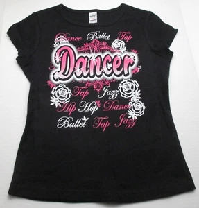 NWOT Girls Size M Kavio! Black Dance Shirt - Picture 1 of 2