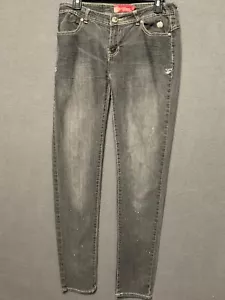 Apple Bottoms Jeans 9/10 grau Skinny bestickt Taschen distressed Vintage - Bild 1 von 9
