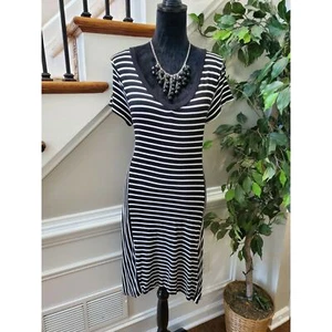 New Directions Women's Black Polyester Short Sleeve V-Neck Knee Length Dress XL - Picture 1 of 10