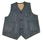 The Territory Ahead Vest Mens Medium Denim Jean Button Up Lined Western