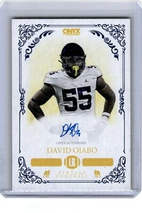 2022 Onyx Football AUTO Blue Ink DAVID OJABO Baltimore Ravens MICHIGAN Wolverine - Picture 1 of 2