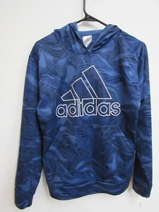 Adidas Youth Blue Logo Lightweight Fleece Hoodie Pullover XL - Picture 1 of 4