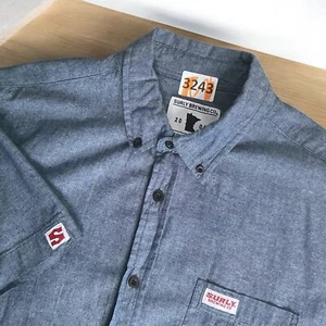 Surly Brewing Co Red Kap Mens Beer Button Up Shirt Size XL Blue Chambre - Picture 1 of 10