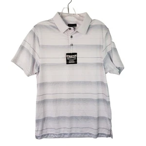 PGA Tour Pro Series Athletic Fit Stretch Golf Polo Shirt Blue Striped Size Small - Picture 1 of 7
