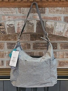 Baggallini NWT Grey Cheetah Hobo Tote Crossbody Bag/Purse w/Wristlet - Picture 1 of 16