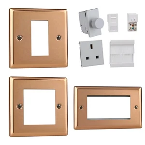 Varilight Urban Polished Copper Euro Data Plates & White DataGrid Module Inserts - Picture 1 of 30