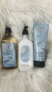 Bath & Body Works Aromatherapy Cleanse Spirit Body Cream & Shower Gel Set New
