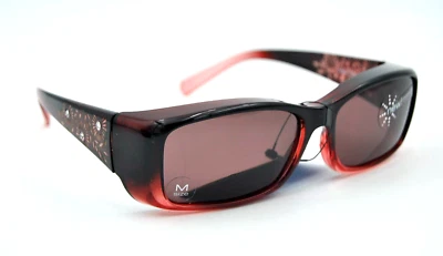 Solar Shield Fits over FO-013 BRY ROS Red Floral POLARIZED Sunglasses 100% UV - Image 1 of 4