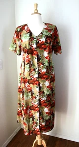 WHITE STAG Casual Shirt Dress SS Multicolor Floral / Animal Print ~ Plus 24W #08 - Picture 1 of 8