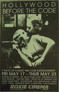 Cartel de cine Roxie de Hollywood Before The Code 1996 Waterloo Bridge Baby Face - Imagen 1 de 1