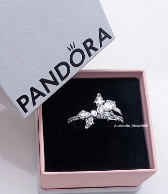 New  Authentic PANDORA Sparkling Asymmetrical Herbarium Cluster Ring 193023C01 - Image 1 of 4