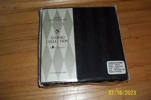 Studio Collection Cotton Sateen Sheet Set, Twin, Black, 250 Thread Count - Picture 1 of 3