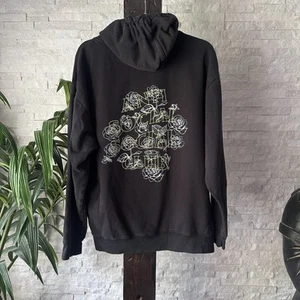 Anti Social Social Club “Roses Outlined” Grey Black Cotton Hoodie Youth Large - Picture 1 of 5