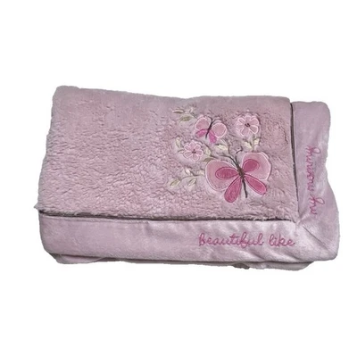 Manta de felpa Koala Baby "hermosa como mi mamá" mariposas flores rosa Foto 1 de 4