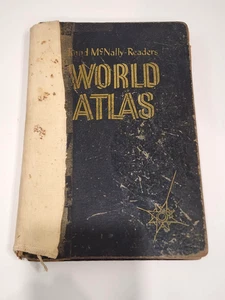 Vintage Rand McNally Readers WORLD ATLAS Book Old Maps 1957 - Picture 1 of 10