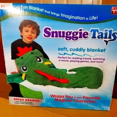 Manta para niños Snuggie Tails cola de dragón verde acogedora súper suave como se ve en la televisión Foto 1 de 2