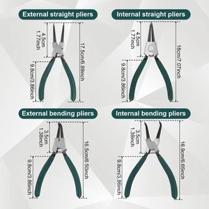 4Pcs Circlip Pliers Kit 7inch High Carbon Steel Snap Ring Pliers Set jeZpq - Picture 1 of 11