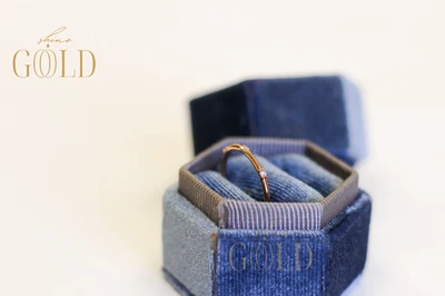 Anillo de diamantes de oro rosa de 14k vintage promesa de boda Art Deco | oro brillante | Foto 1 de 4