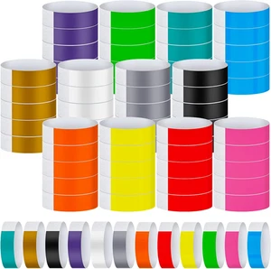 1200 Pack Plastic Paper Wristbands for Events Neon Party Wrist Bands Colored Wat - Picture 1 of 12