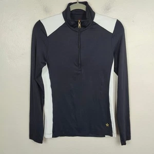 Lohla Sport 1/2 Zip Sweater Womens XS Black White Colorblock Golf Top Stretch - Picture 1 of 7