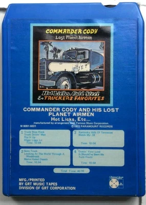 Commander Cody - Hot Licks, Etc... 8-Track Tape 1972 Truckers Rock Paramount Foto 1 de 2