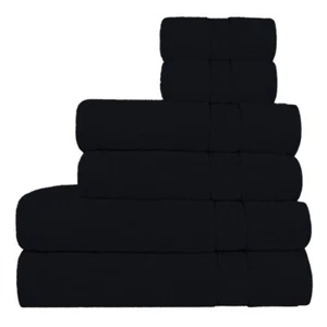 Juego de toallas negras de 6, 600 GSM toallas de baño, 100% algodón premium - Imagen 1 de 2