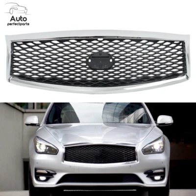 Rejilla superior delantera de plástico con orificio para cámara para Infiniti Q70 Q70L 2015-2019 Foto 1 de 4
