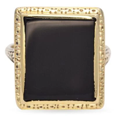Vintage 14K Yellow Gold Black Onyx Rectangle Signet Ring - Image 1 of 4