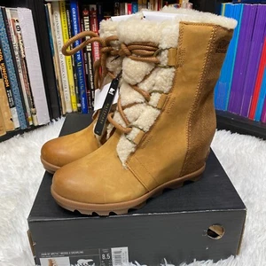 Sorel Park Joan of Arctic Wedge II Shearling Boots Size 8.5 - Picture 1 of 7