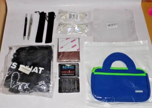 JOB LOT BUNDLE DREIBACH ITEMS WALLET GLASSES EXTRACTOR SHIRT BAG LEVEL PENS FOOD - Foto 1 di 5