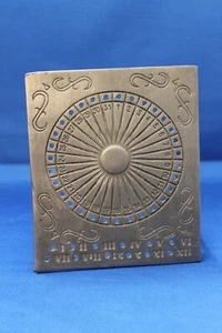 Perpetual Calendar Germany "Block Zinn" Pewter Sun Vintage Desk Collectible - Picture 1 of 7