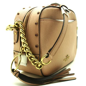 Neu mit Etikett Coach CarryAll Umhängetasche Kamerastil rosa Kristallnieten nude/gold 35514 - Bild 1 von 6