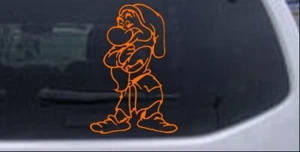 Calcomanía Grumpy Dwarf Blancanieves Coche Camión Ventana Laptop Pegatina Naranja 6X4 - Imagen 1 de 1