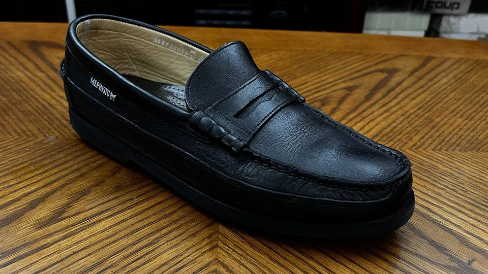 Mocasín Mephisto Cap Vert Negro Penny N7024 Zapatos de Hombre Talla 9.5 Foto 1 de 4