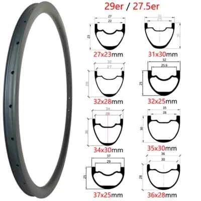 29/27.5er 650b Gravel MTB All Road Bike Carbon Rim Clincher Tubeless UD Matte — 第 1/4 张图片