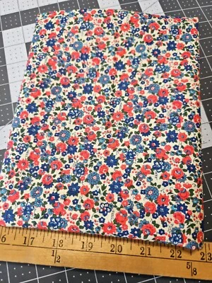 Vintage Concord Kettle Cloth Linen Type Fabric Cotton FLOWER POWER 32" X 45  - Image 1 of 4