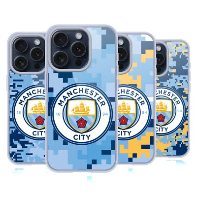 MANCHESTER CITY MAN CITY FC DIGITAL CAMOUFLAGE GEL CASE FOR APPLE iPHONE PHONES - Image 1 of 4