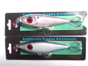 Morone Swimbaits Surface Combo Glide Baits Floating White Boy Walk Shad fishing - Picture 1 of 11